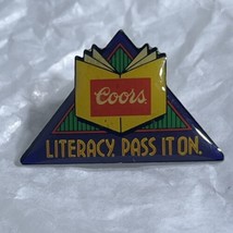 Coors Light Beer Literacy Pass It On Golden Colorado Brewery Lapel Hat Pin - £11.74 GBP