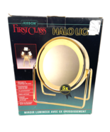 Vintage Jerdon Halo Lighted  Makeup Mirror Gold MCM 5X Magnifying Fog Free - £111.88 GBP