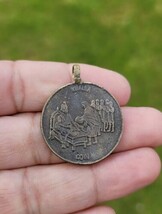 Sikh Guru Gobind Singh Amrit Sanchar 1999 Coin pendant Locket black thre... - £28.87 GBP