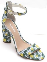 Gianni Bini Sandals Ankle Strap Joenah Lemon Stripe White Yellow Green 7M New - £91.12 GBP