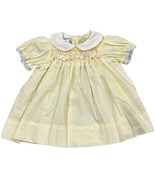 Polly Flinders Vintage Baby Dress Yellow White Lace Trim &amp; Smocking 6-12... - $639.72 MXN