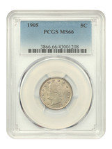 1905 5C PCGS MS66 - $916.65