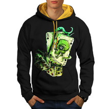 Wellcoda Skull Gamble Poker Mens Contrast Hoodie, Monster Casual Jumper - £31.23 GBP