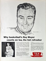 RAY MEYER - Tea The Hot Refresher - Basketball - 1961 Vintage Print Ad - $189.71 MXN
