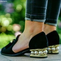 Jeffrey Campbell Civil Black Pearl Tassel Loafers Size 7.5 New - £84.19 GBP