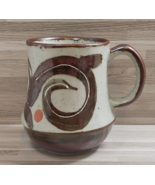Studio Pottery Hand Thrown Brown &amp; Gray Stoneware 10 oz. Coffee Mug Cup - £10.79 GBP