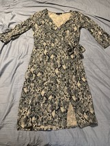 Sanctuary Snake Print Faux Wrap Midi Dress Women’s Medium 3/4 Sleeve Tie... - $24.75