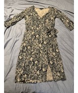 Sanctuary Snake Print Faux Wrap Midi Dress Women’s Medium 3/4 Sleeve Tie... - $462.67 MXN