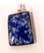 Vintage Pendant Artisan Lapis Lazuli  Marked 925 BLUE Sterling Silver Re... - £21.65 GBP
