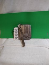 New, Urban Outfitters 79791067 Croc-Embossed Silver Wristlet Wallet 4-3/8&quot;l x 5&quot; - £15.25 GBP