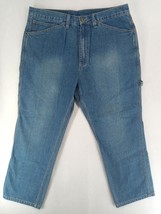 Open Trail Carpenter Sz 38&quot;W x 30&quot;L Men&#39;s Blue Distressed Denim Jeans High-Rise - £8.86 GBP