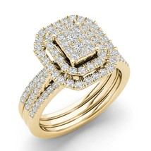 Authenticity Guarantee 
10K Yellow Gold 0.75ct Diamond Cluster Halo Brid... - £1,007.24 GBP