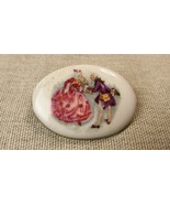 Vintage Ceramic &#39;Lady &amp; Gent&#39; Transfer Brooch - $27.31 CAD