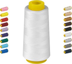 1800 Yards Serger Thread White All Purpose Thread for Sewing Serger Thread  - $17.75