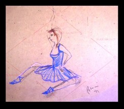 Original Art * Oil Pastel Drawing * C Peterson * French Circus Dancer * Signed - £202.03 GBP