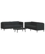  Sofa Set Black Polyester, Plywood, Solid Wood 2-seater and 3-seater - $1,408.72 CAD
