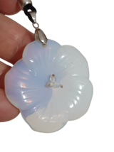 Opalite Flower Blossom Pendant Opalite Crystal Gemstone Beaded Corded Necklace - £15.25 GBP