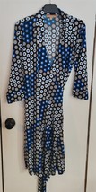 Womens XL Ellen Tracy Multi-Color Dot Print V-Neck Collar Casual Wrap Dress - £15.00 GBP