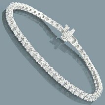 5.00 Ct Simulated Diamond Tennis Bracelet 7.25" 14K White Gold Plated Women's - £77.65 GBP