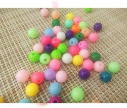 50 Acrylic Beads Round 8mm Assorted Lot BULK Wholesale Jewelry Supplies - £3.16 GBP