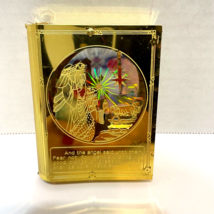 Vintage Die Cut Brass Reflective 3D Book Shaped Ornament Mary Joseph Jes... - £7.07 GBP
