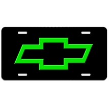 Chevy bowtie aluminum vehicle license plate car truck SUV tag  black & green - $16.34