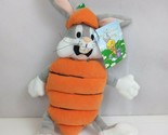 Vtg 1998 Warner Bros Store Bugs Bunny In A Carrot 11&quot; Bean Bag Plush Wit... - $12.60