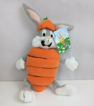 Vtg 1998 Warner Bros Store Bugs Bunny In A Carrot 11&quot; Bean Bag Plush Wit... - £9.42 GBP