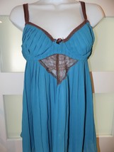 Frederick&#39;s of Hollywood Teal &amp; Brown Sheer Lingerie Size 34 Women NWOT - £17.84 GBP