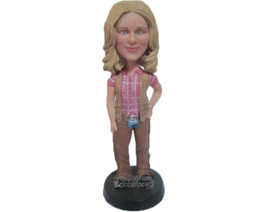 Custom Bobblehead Beautiful Girl In Stylisg=H Cowgirl Attire - Leisure &amp; Casual  - £71.14 GBP