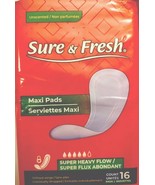 Maxi Pads Sure &amp; Fresh 1-16ct Pkg Feminine Care Sanitary Super Heavy Flo... - $9.34 CAD