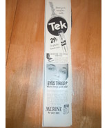 Vintage Tek Tooth Brush &amp; Murine Magazine Advertisement 1952 - $5.45 CAD