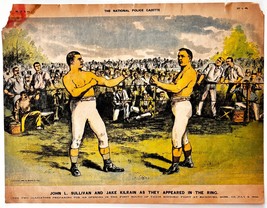 1950 Jake Kilrain John Sullivan Boxing Police Gazette Litho Print Sports... - $34.99