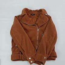 Lulus JKT1133 Women's Brown Cotton Blend Full Zip Belted Jacket Size Medium image 14