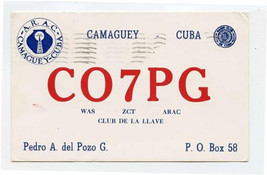 QSL Card CO7PG Camaguey Cuba 1956 - $13.86