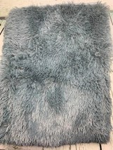 Fluffy Shaggy Area Rug 6x9 Feet White Plush Rugs for Living Room Bedroom Grey - £49.36 GBP