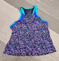 NWT Swimsuits For All  Longer-Length Racerback Tankini Top Size 24 Colorful Spec - £14.59 GBP