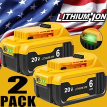 2Pack 6.0Ah Battery Replacement Lithium Ion 20 Volt Dcb206-2 Dcb205-2 - £65.26 GBP