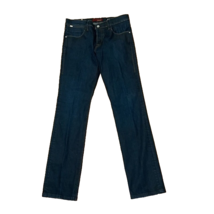 Zara Man Denim Straight Leg Jeans Mens Size 32 Dark Wash Button Fly - £17.38 GBP