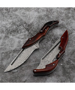 Exquisite Mechanical Wooden Handle VG10 Damascus Steel Tactical Folding ... - $68.21 CAD