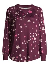 Secret Treasures Women&#39;s Long Sleeve Hacci Shirt MEDIUM (8-10) Purple Stars - £10.64 GBP