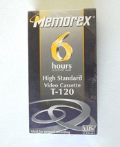  Blank Memorex 6hr VHS High Standard Video Cassette Tape T-120 Lot of 2 ... - £17.08 GBP