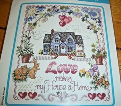 Counted Cross Stitch Kit Janlynn Love Makes My House A Home 10 in x 11 in NEW - £10.89 GBP