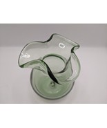 1972 Jamestown VA Hand Blown Green Glass Vase Ruffle Rim Mid Century Art... - $561.14 MXN