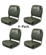 Boat Seats 4 Green Folding UV Treated Low Back Fishing Pontoon &amp; Bass Boats - €207,80 EUR
