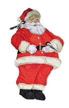 Santa and Chickadees Embroidered Iron on/Sew Patch [4&quot; *6.8&quot;] [Made in USA] - £15.42 GBP