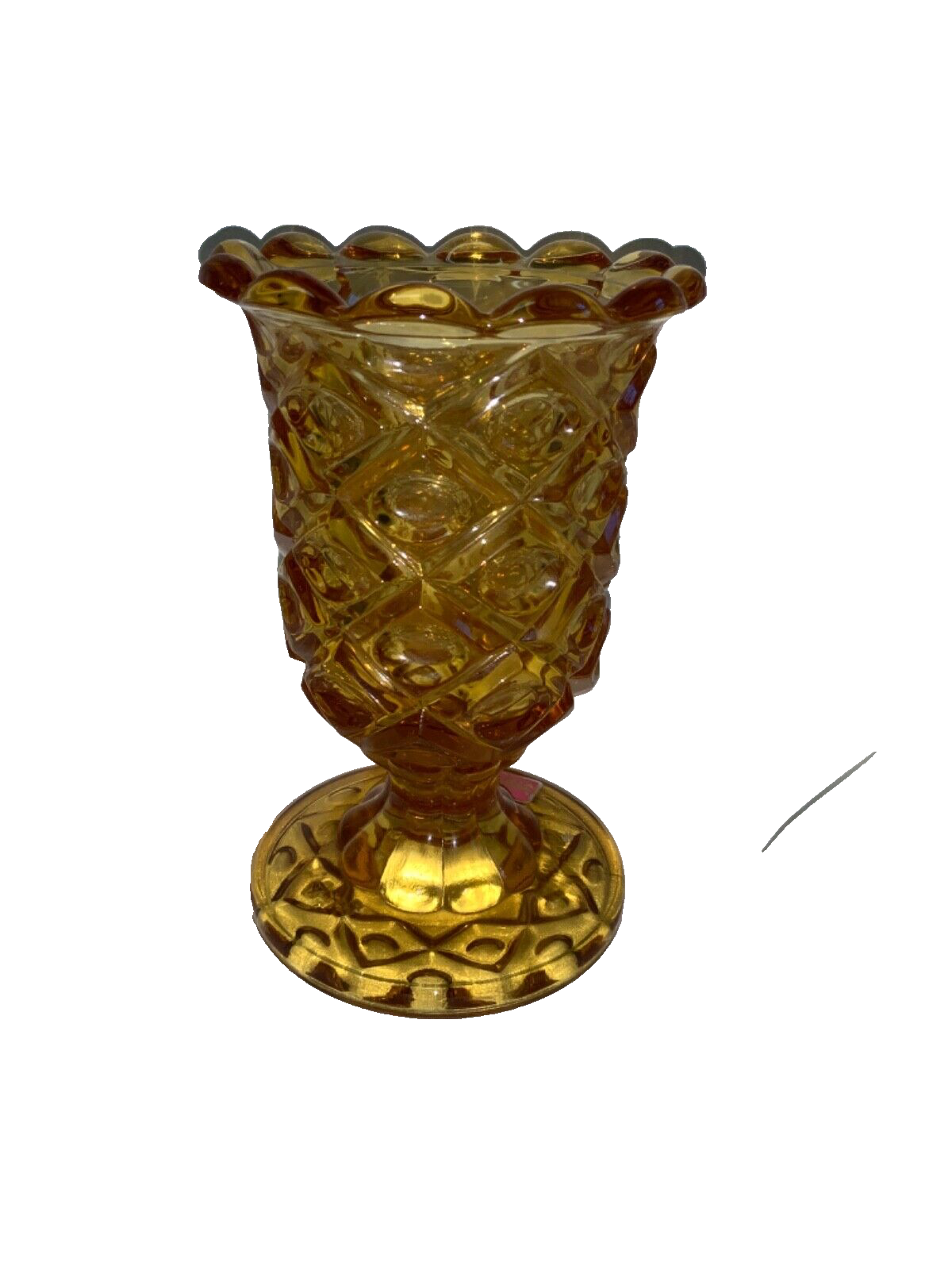 Vintage Viking Mid Century Amber Glass Vase - $29.50