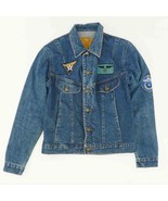 Womens Vintage 80&#39;s Tomorrow&#39;s Generation Denim Jacket w/ Patches sz L - $68.38 CAD