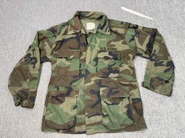 Vintage US Army Airborne BDU Jacket Medium Regular Woodland Camouflage 1981 - $34.64