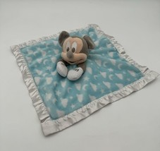 Disney Baby Mickey Mouse Blue Lovey Security Blanket Soft w/Satin Edges - £8.83 GBP